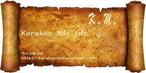 Kerekes Máté névjegykártya