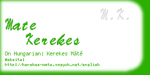 mate kerekes business card