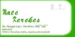mate kerekes business card